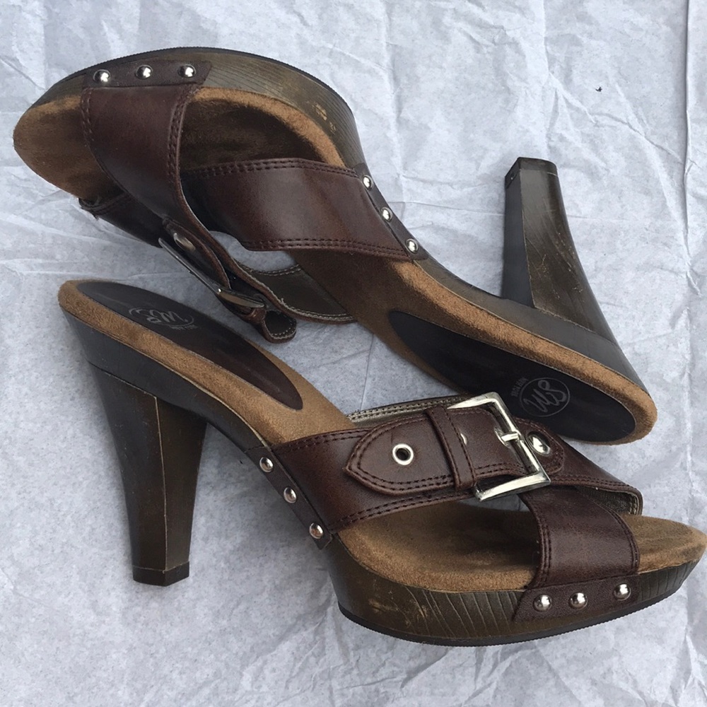 Brown SM New York leather heels size 9